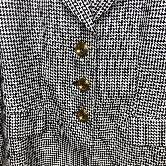 Gianfranco Ferre Houndstooth Blazer Vintage Size 12 Gold Buttons - Picture 4 of 9